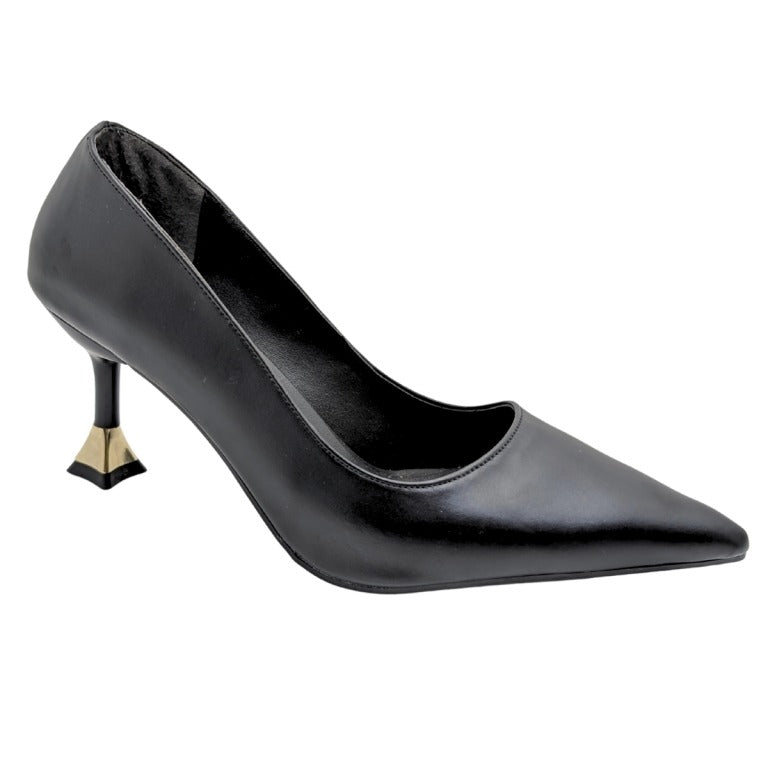 Alestra | Geometrik Detaylı Kadeh Topuk Stiletto - SİYAH