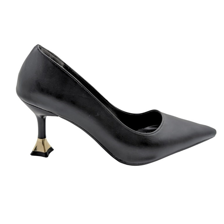 Alestra | Geometrik Detaylı Kadeh Topuk Stiletto - SİYAH