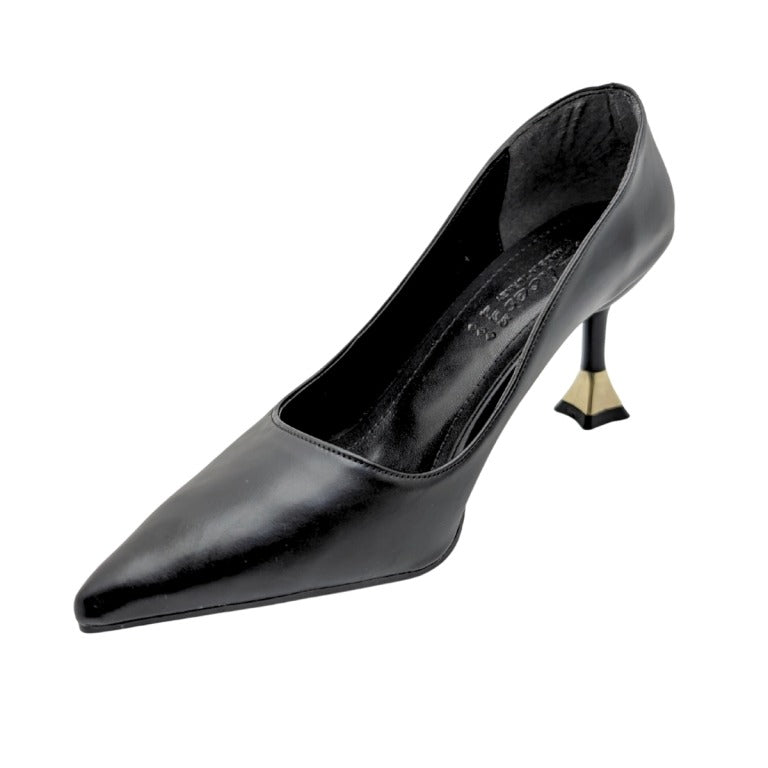 Alestra | Geometrik Detaylı Kadeh Topuk Stiletto - SİYAH