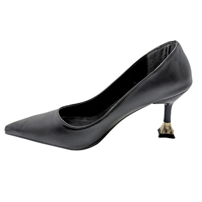 Alestra | Geometrik Detaylı Kadeh Topuk Stiletto - SİYAH