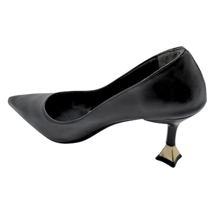Alestra | Geometrik Detaylı Kadeh Topuk Stiletto - SİYAH