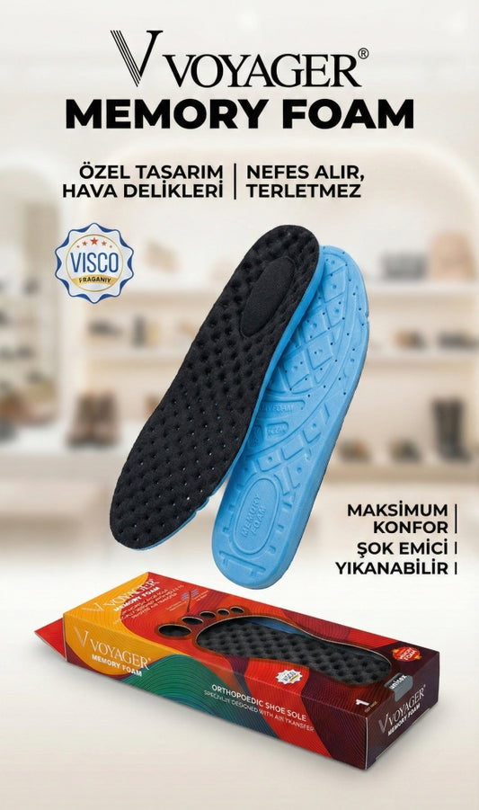 VOYAGER - Memory Foam | Rahat Ayakkabı Tabanlığı - SİYAH
