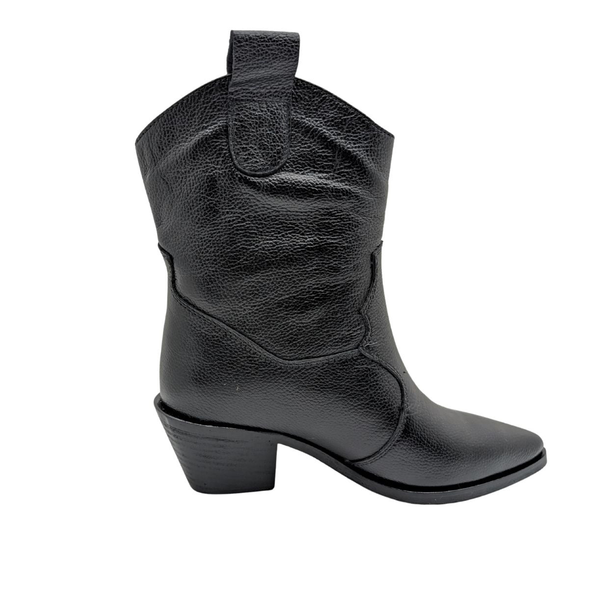 Cymetra - Hakiki Deri Kadın Kovboy Botu - SİYAH