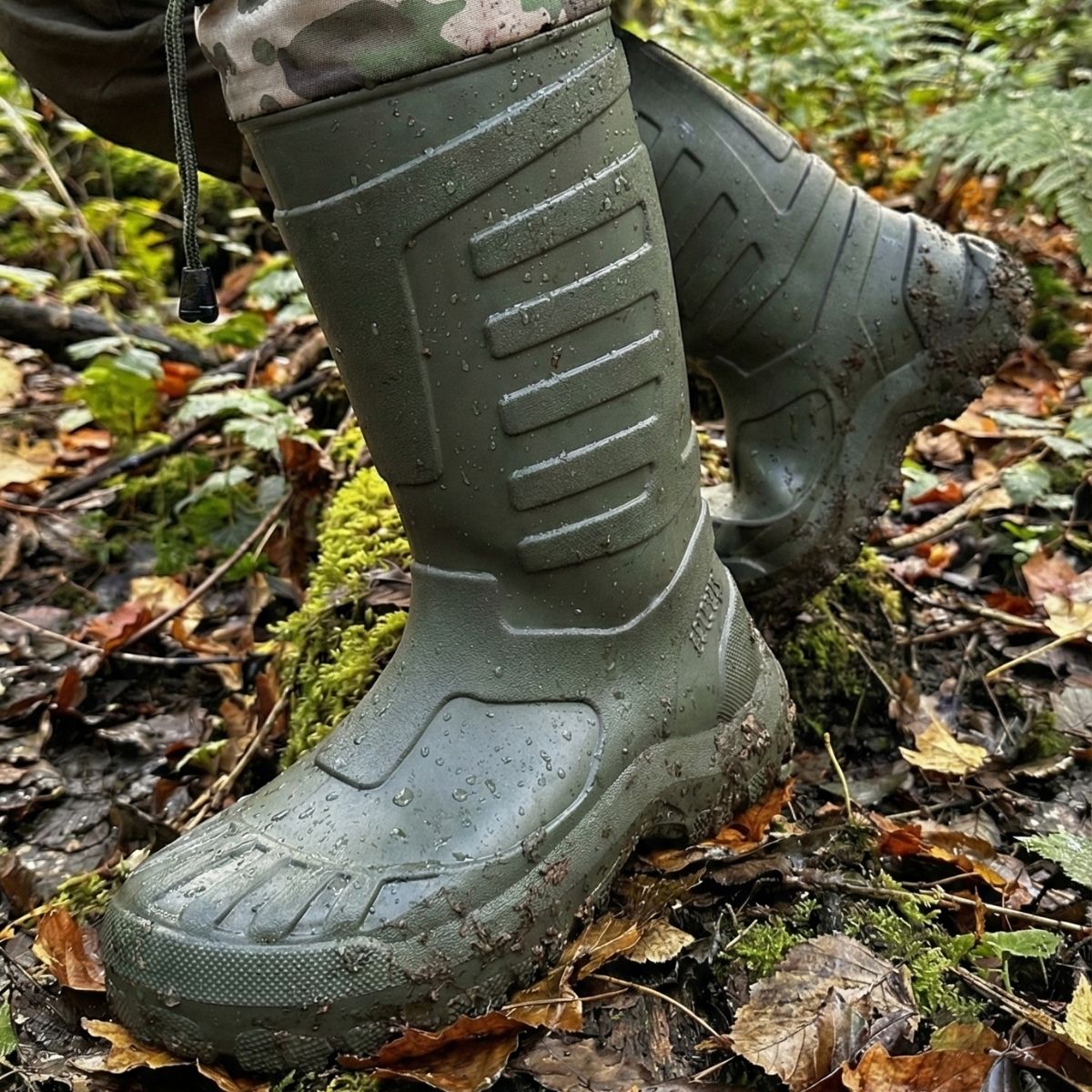 Serabien Termal Çoraplı Eva Kauçuk Avcı ve Outdoor Çizmesi - HAKİ YEŞİL