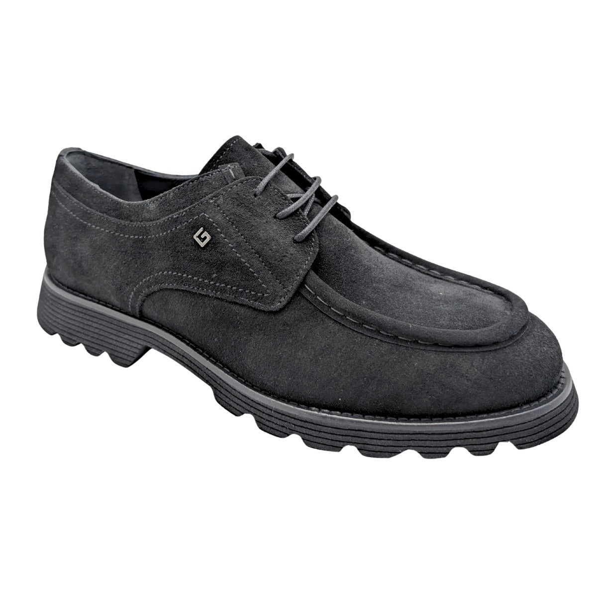 Galler 5919 - Hakiki Süet Deri Bağcıklı Erkek Casual Loafer Ayakkabı - SİYAH