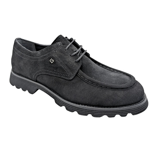 Galler 5919 - Hakiki Süet Deri Bağcıklı Erkek Casual Loafer Ayakkabı - SİYAH