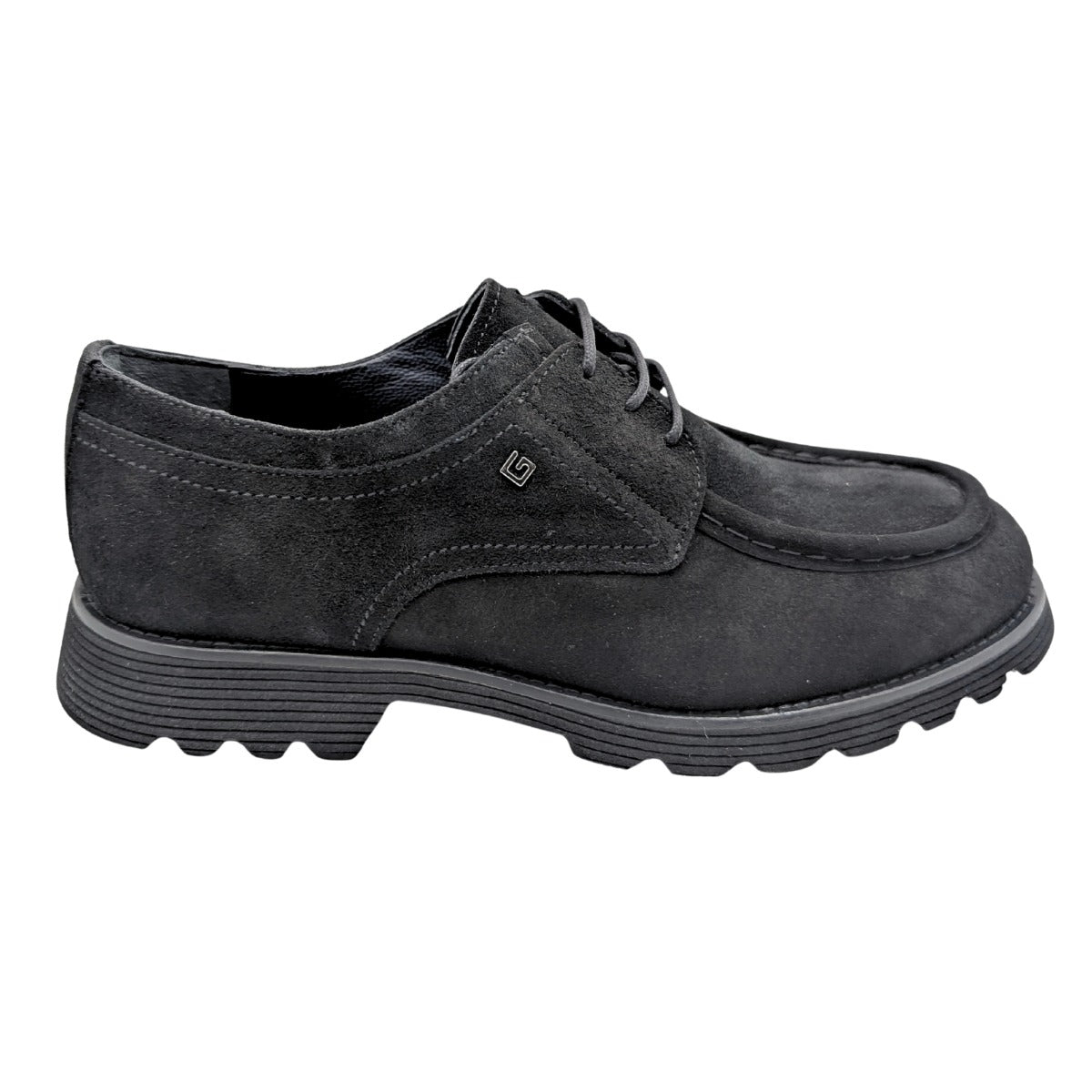 Galler 5919 - Hakiki Süet Deri Bağcıklı Erkek Casual Loafer Ayakkabı - SİYAH