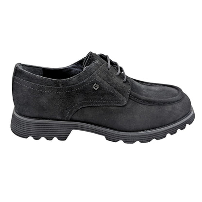 Galler 5919 - Hakiki Süet Deri Bağcıklı Erkek Casual Loafer Ayakkabı - SİYAH