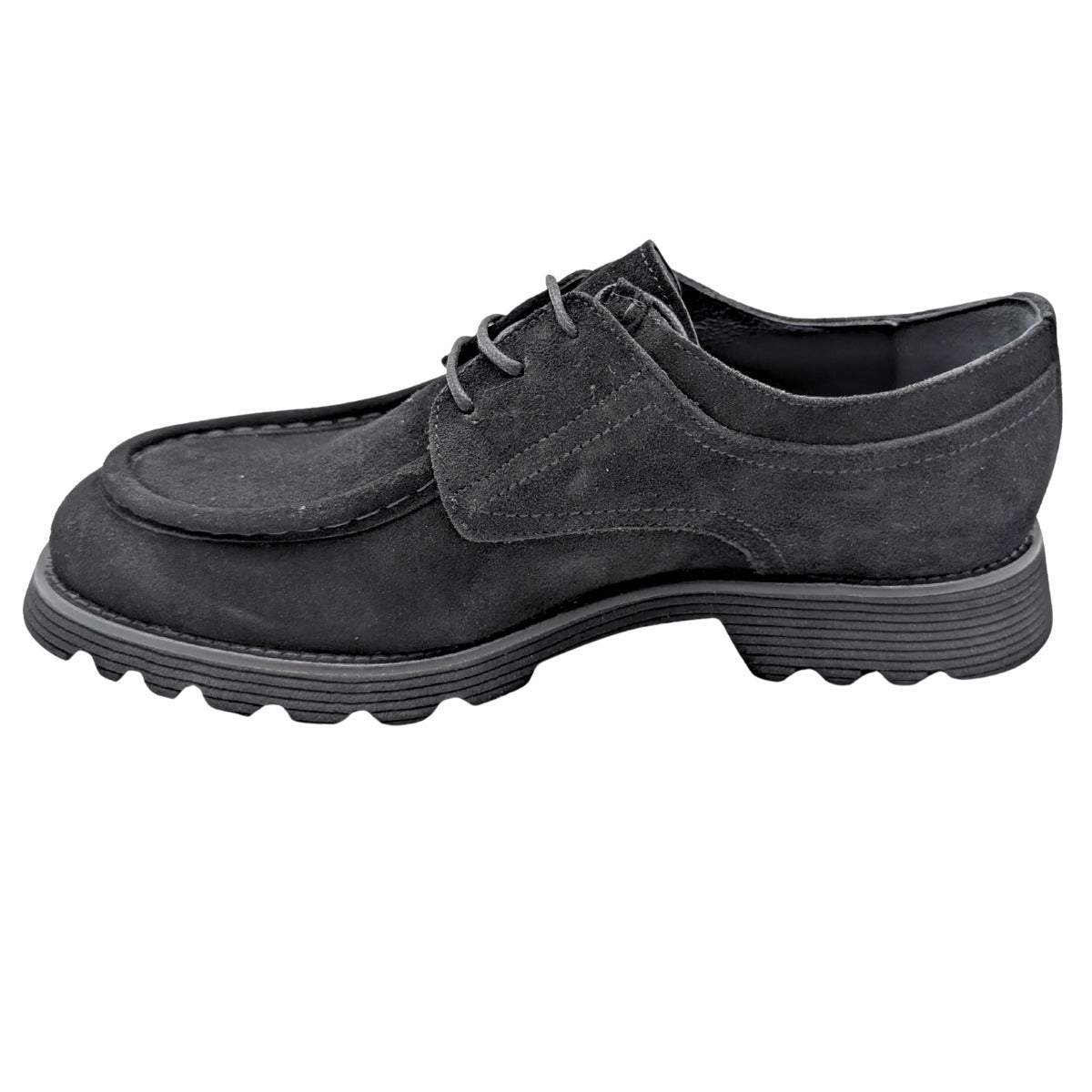 Galler 5919 - Hakiki Süet Deri Bağcıklı Erkek Casual Loafer Ayakkabı - SİYAH