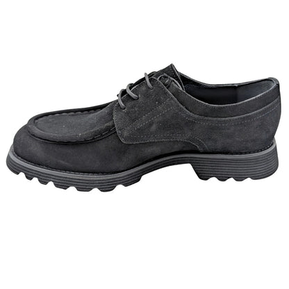 Galler 5919 - Hakiki Süet Deri Bağcıklı Erkek Casual Loafer Ayakkabı - SİYAH