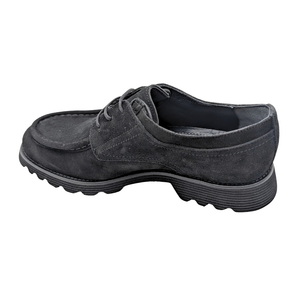 Galler 5919 - Hakiki Süet Deri Bağcıklı Erkek Casual Loafer Ayakkabı - SİYAH