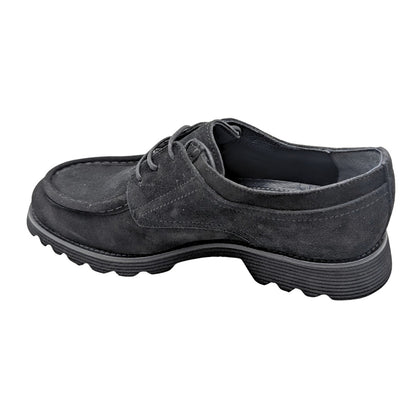 Galler 5919 - Hakiki Süet Deri Bağcıklı Erkek Casual Loafer Ayakkabı - SİYAH