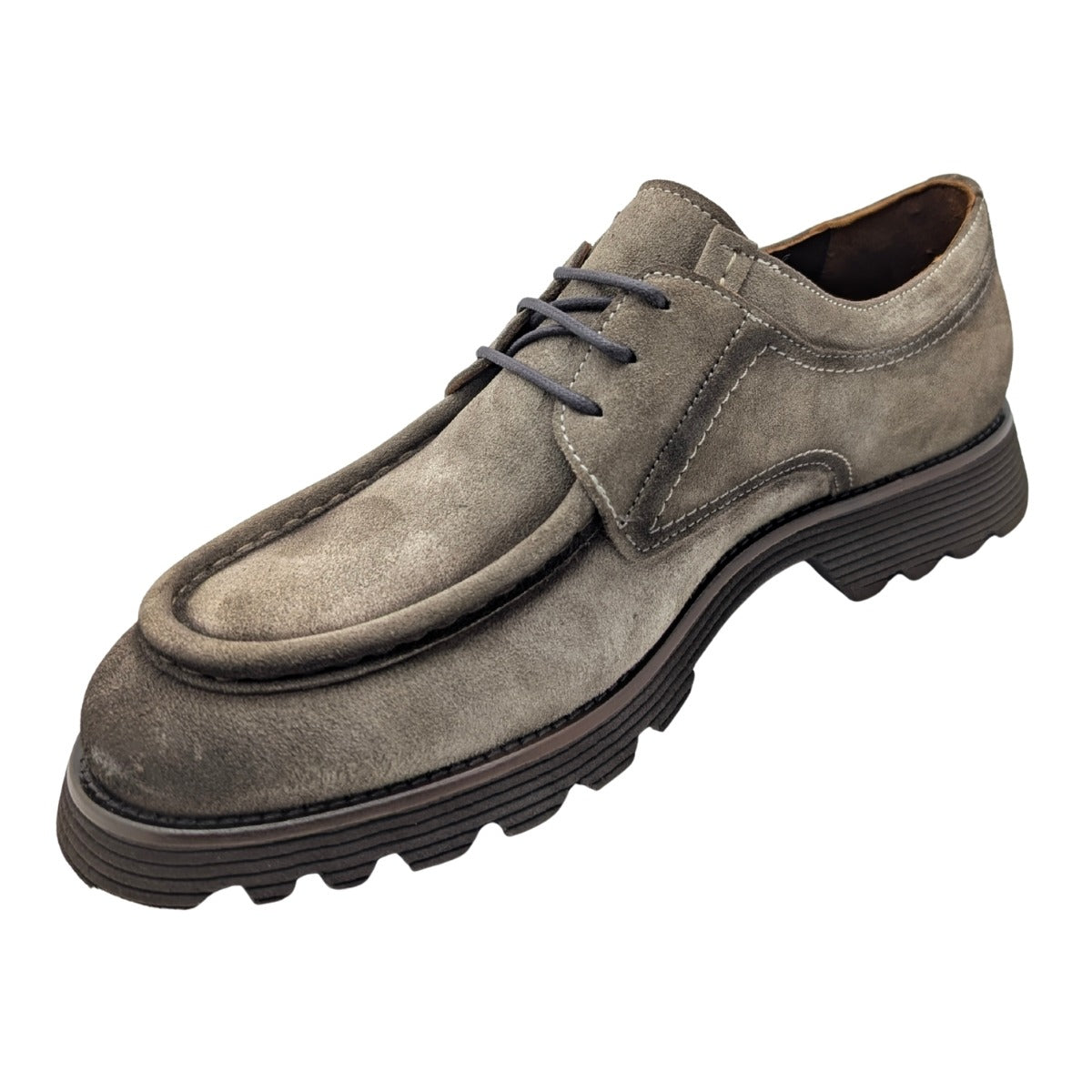 Galler 5919 - Hakiki Süet Deri Bağcıklı Erkek Casual Loafer Ayakkabı - VİZON