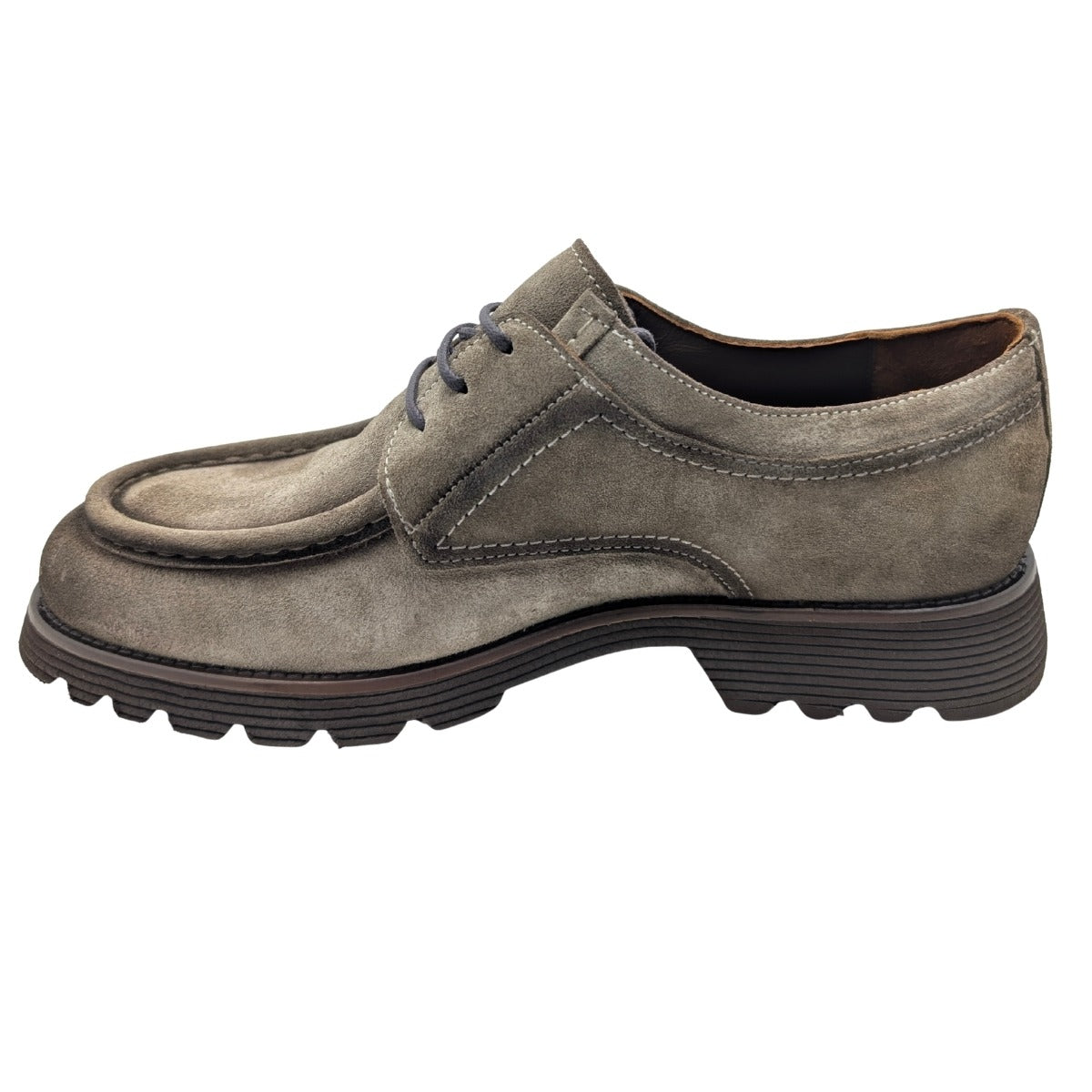 Galler 5919 - Hakiki Süet Deri Bağcıklı Erkek Casual Loafer Ayakkabı - VİZON