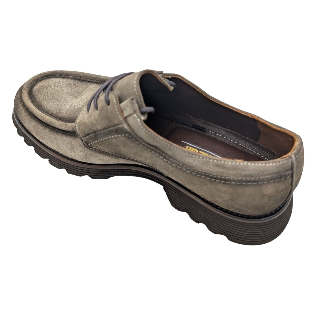 Galler 5919 - Hakiki Süet Deri Bağcıklı Erkek Casual Loafer Ayakkabı - VİZON