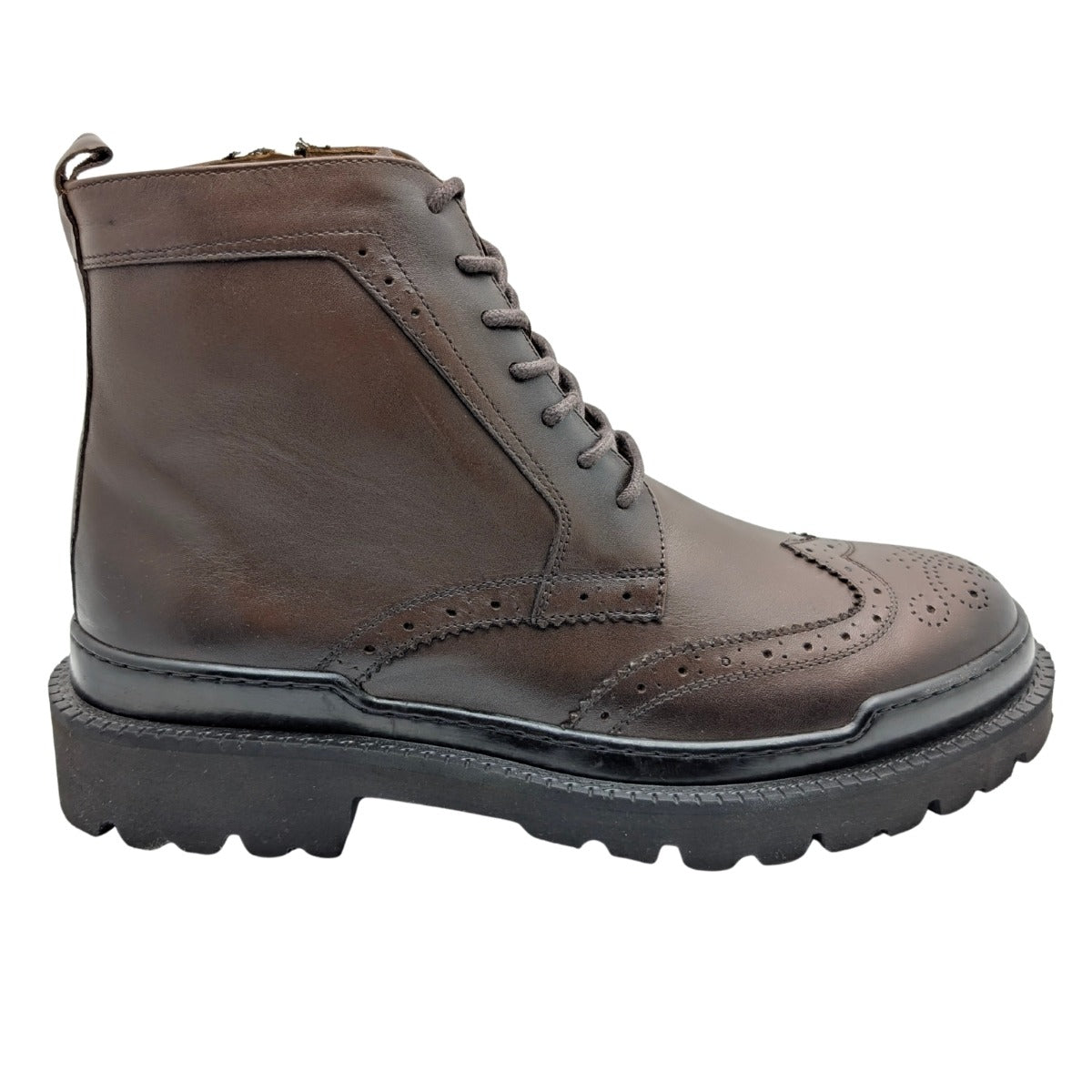 Gianni Maggi 2923 - İçi Dışı Hakiki Deri Brogue Detaylı EVA Taban Erkek Postal Bot - KAHVERENGİ