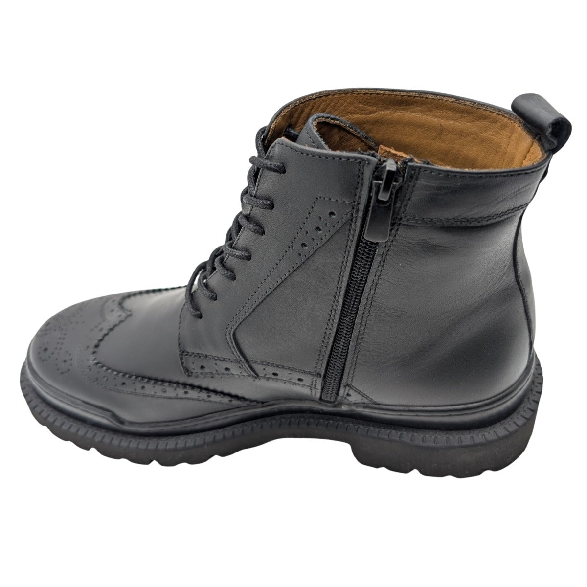 Gianni Maggi 2923 - İçi Dışı Hakiki Deri Brogue Detaylı EVA Taban Erkek Postal Bot - SİYAH