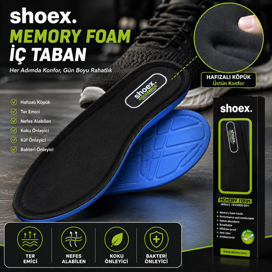 Shoex Memory Foam Hafızalı Köpük Ayakkabı İç Tabanı - SİYAH