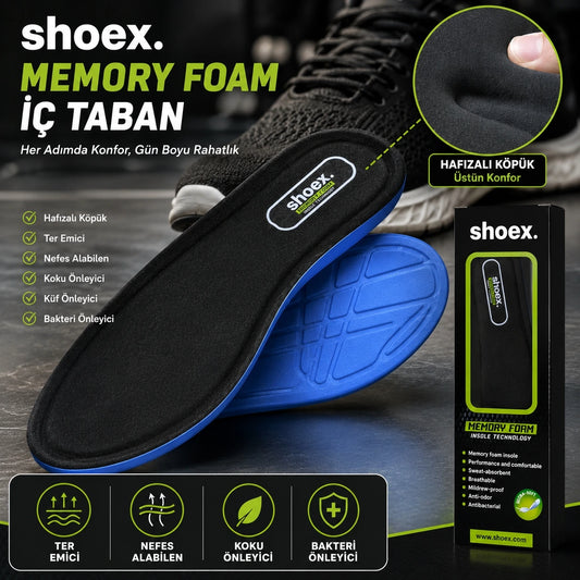 Shoex Memory Foam Hafızalı Köpük Ayakkabı İç Tabanı - SİYAH