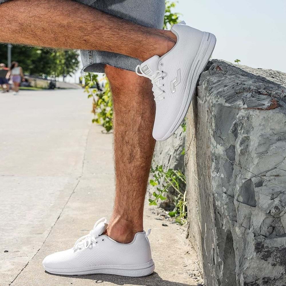 24938 BEYAZ ERKEK SPOR SNEAKER AYAKKABI - BEYAZ - 41 - ST00701-BEYAZ-41