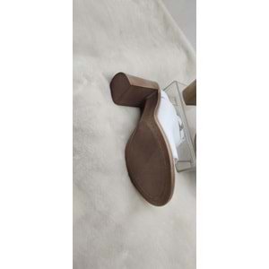 ÇİĞDEM GERÇEK DERİ BEYAZ KALIN TOPUKLU TERLİK - BEYAZ - 39 - ST02532-12788