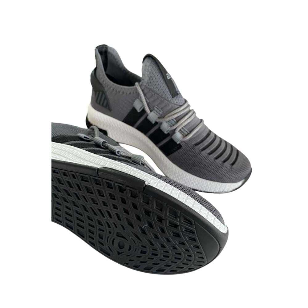 ÇİĞDEM ÇOK RAHAT SÜS BAĞLI FİLELİ SNEAKER AYAKKABI(AXS) - füme-beyaz-siyah - 36