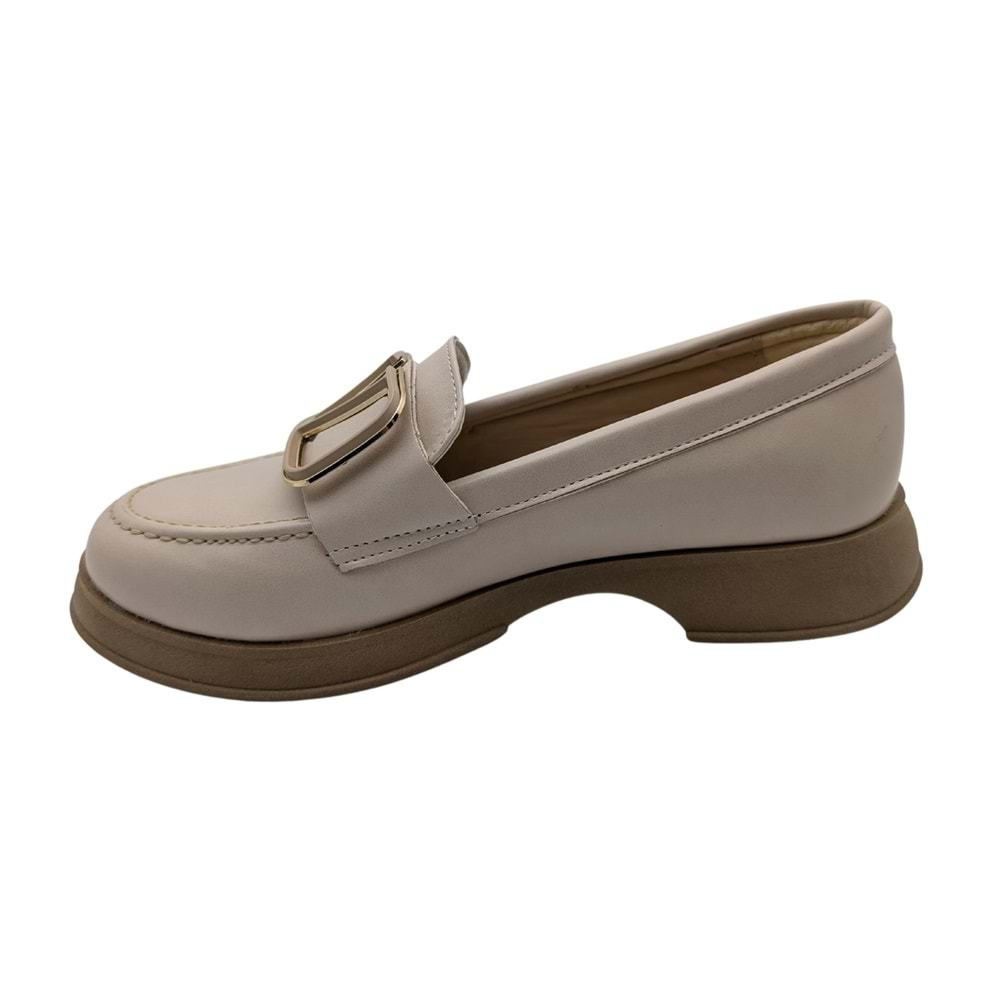 Çiğdem Kundura Eleganza Sole Kadın Suni Deri Loafer - Eleganza Sole - VİZON - 40