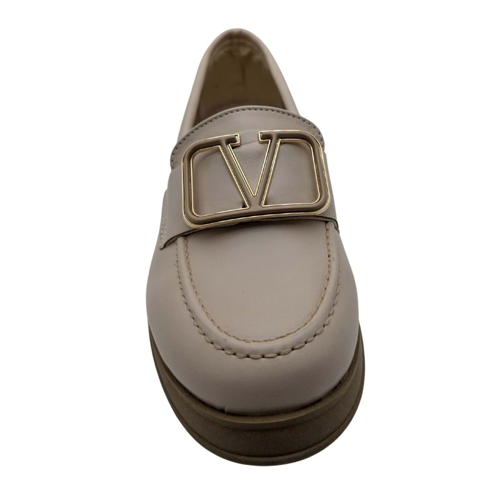 Çiğdem Kundura Eleganza Sole Kadın Suni Deri Loafer - Eleganza Sole - VİZON - 40