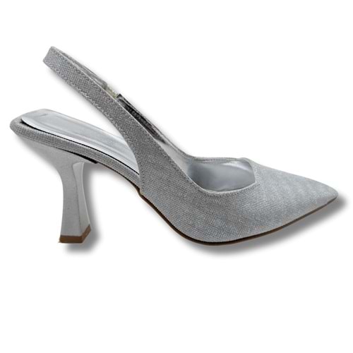 Ysabella | Arkası Açık Abiye Stiletto - Ysabella - GÜMÜŞ - 37
