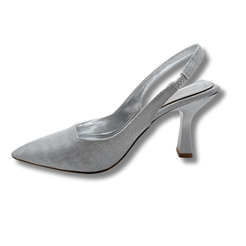 Ysabella | Arkası Açık Abiye Stiletto - Ysabella - GÜMÜŞ - 40
