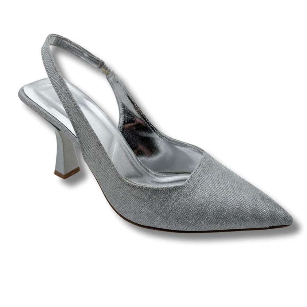 Ysabella | Arkası Açık Abiye Stiletto - Ysabella - GÜMÜŞ - 40