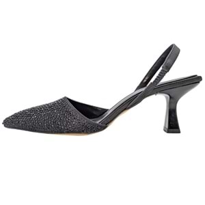 Brunhilde | Abiye Taşlı Topuklu Arkası Açık Stiletto - Brunhilde - SİYAH - 40