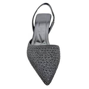 Brunhilde | Abiye Taşlı Topuklu Arkası Açık Stiletto - Brunhilde - SİYAH - 40
