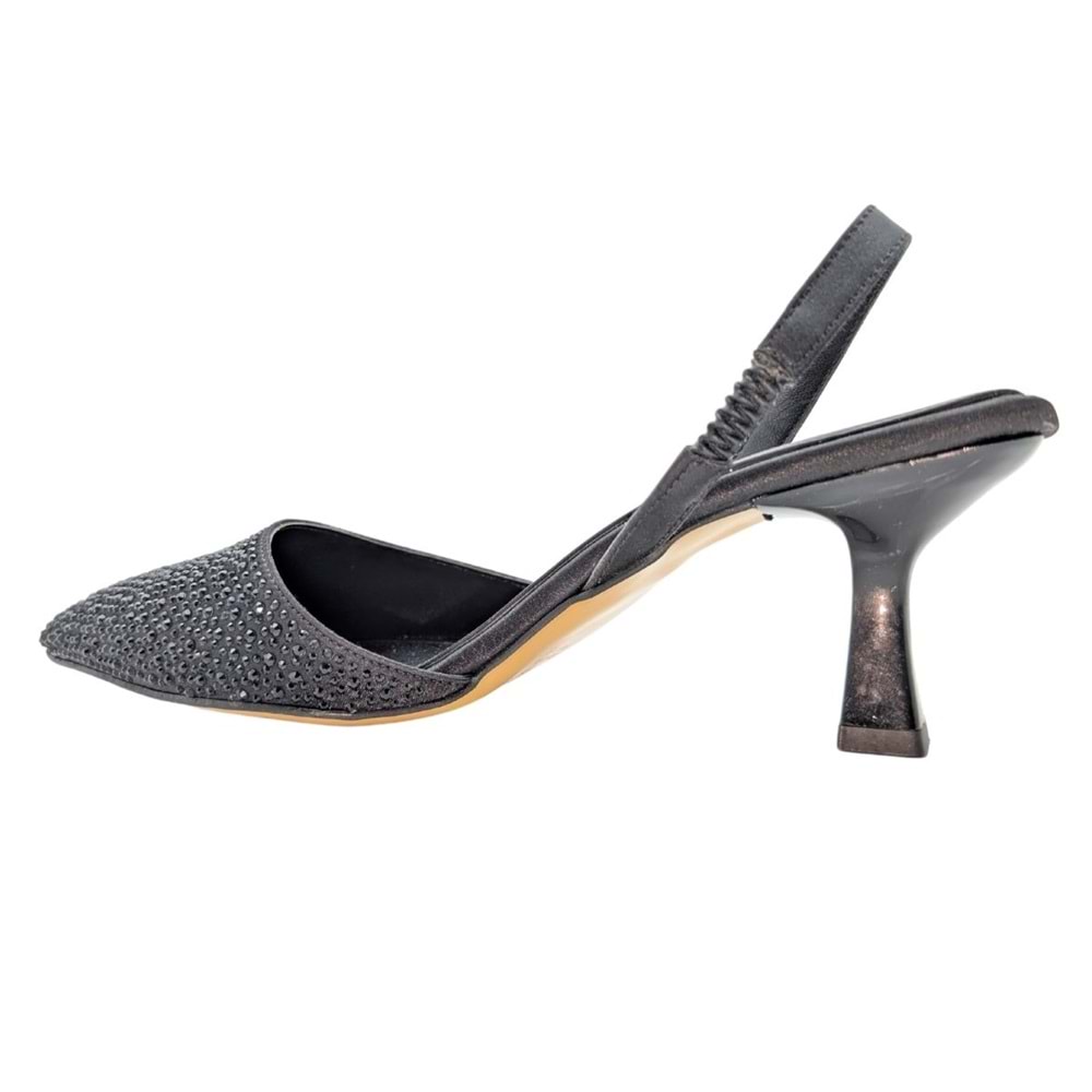Brunhilde | Abiye Taşlı Topuklu Arkası Açık Stiletto - Brunhilde - SİYAH - 40