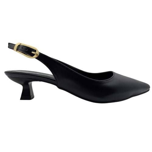 Josiane | Kadın Arkası Açık Kısa Topuklu Stiletto - Josiane - SİYAH - 38