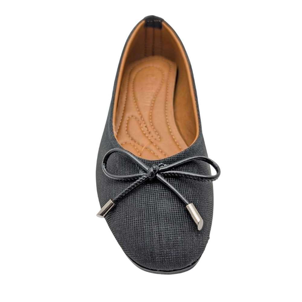 Urselene | Kadın Suni Deri Fiyonklu Babet - BLACK - 40