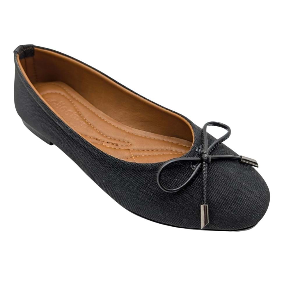 Urselene | Kadın Suni Deri Fiyonklu Babet - BLACK - 40