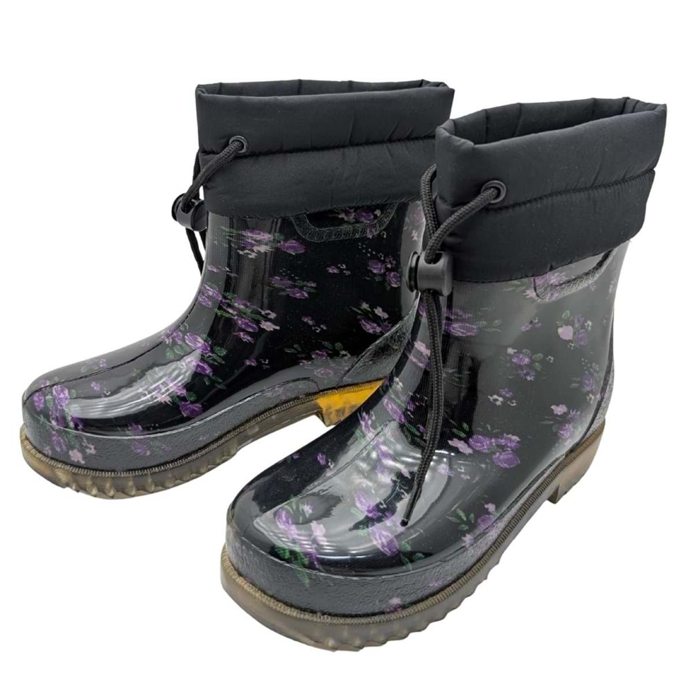 Belle Pluie - Kadın Konçlu Yağmur Çizmesi - MOR - 40